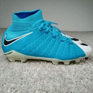 Nike Hypervenom Phantom 3 DF FG Blue White Soccer Cleats Kids 4.5Y